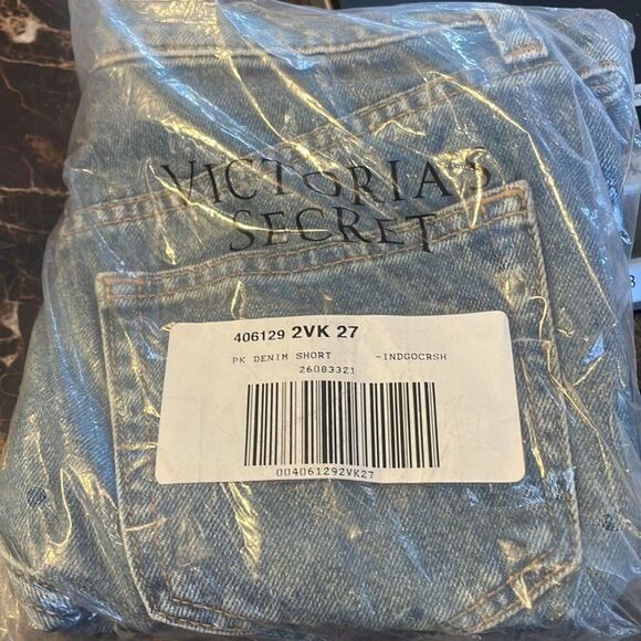 Victoria secret PINK HIGH WAIST DENIM SHORT sz 27 - Picture 4 of 4